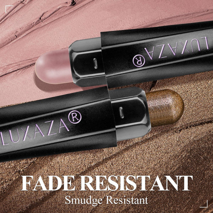 Neutral Eyeshadow Stick Makeup 6PCS Set, Brown Nude Metallic Shimmer Matte Cream Eye Shadow Palette Eyeliner Brightener Pencil Crayon, Halloween Makeup - BROWN CANYON