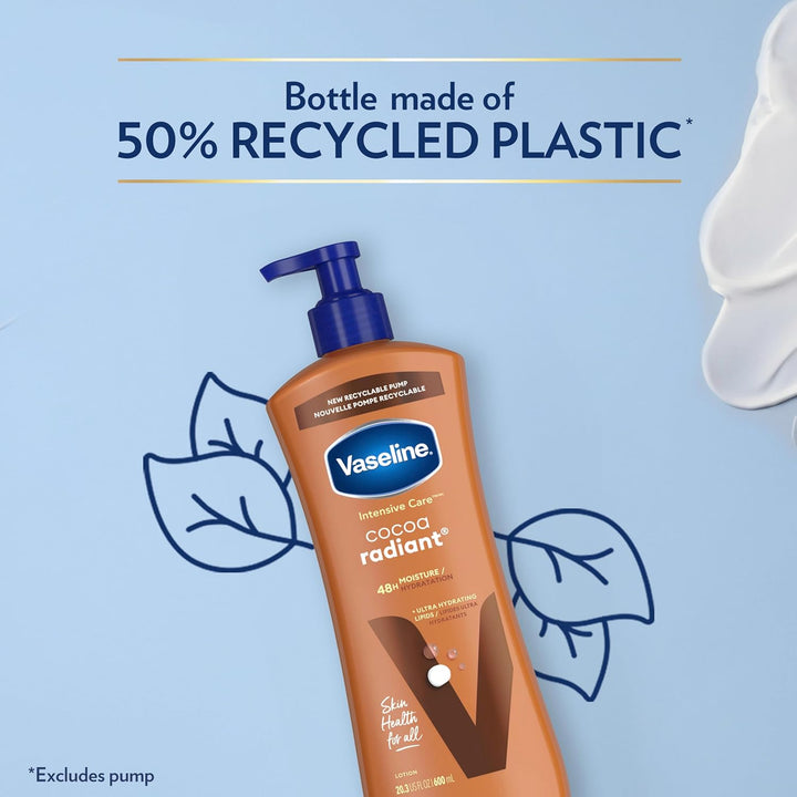 Intensive Care Body Lotion Cocoa Radiant 3 Count for Dry Skin Lotion Made with Ultra-Hydrating Lipids and Pure Cocoa Butter for a Long-Lasting, Radiant Glow 20.3 Oz