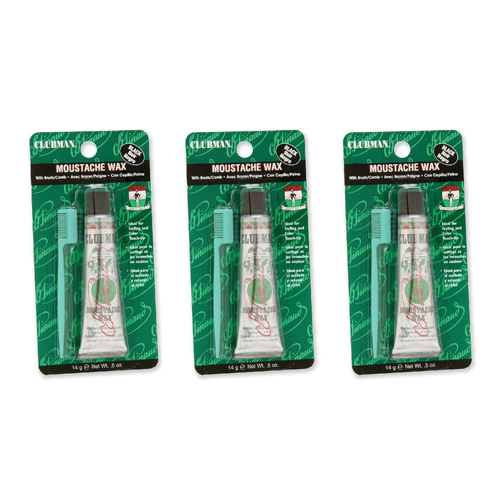 Pinaud Moustache Wax with Comb Applicator, Neutral, 0.5 Oz (Pack of 3)