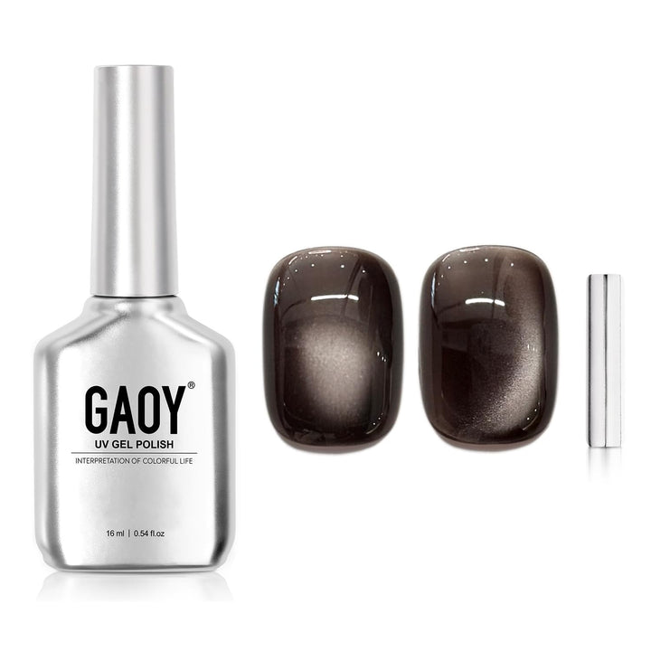 Glassy Cat Eye Gel Nail Polish, 16Ml Glitter Holographic UV Gel Polish with Magnet, Reflective Translucent, 2341 Silvery Moonlight