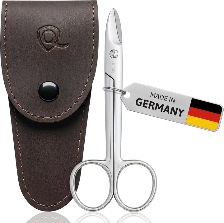 Solingen Curved Cuticle Scissors – Precision German Steel for Manicure & Pedicure, Eyebrow & Eyelash Grooming, Extra Sharp with Premium Storage Case
