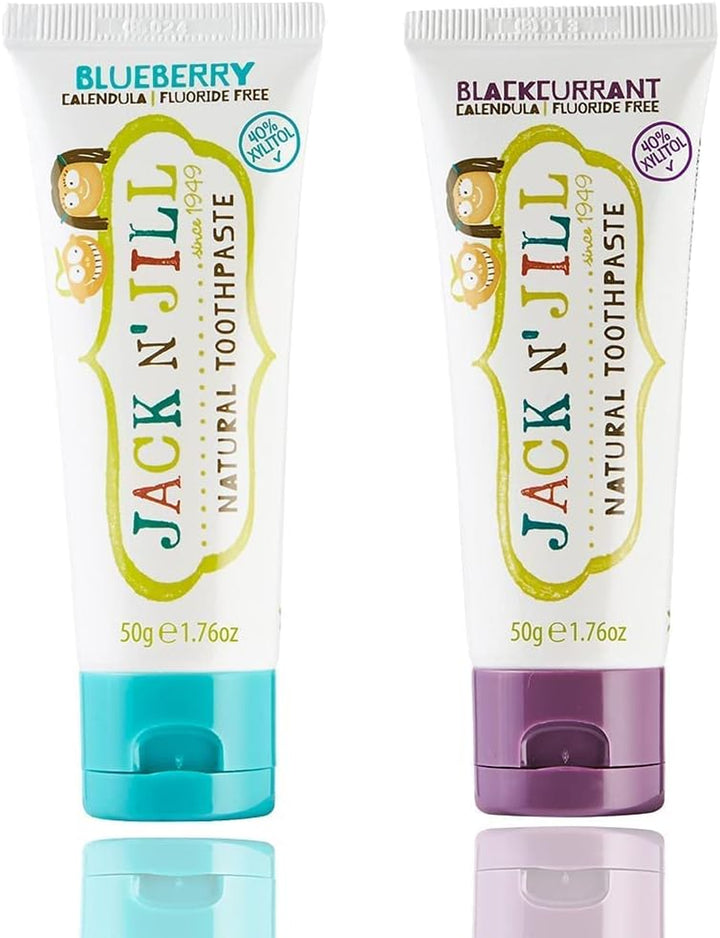 Natural Toothpaste for Kids - Fluoride Free Toothpaste, Safe to Swallow, 40% Xylitol, BPA Free - 1.76 Oz (Variety Pack of 5)
