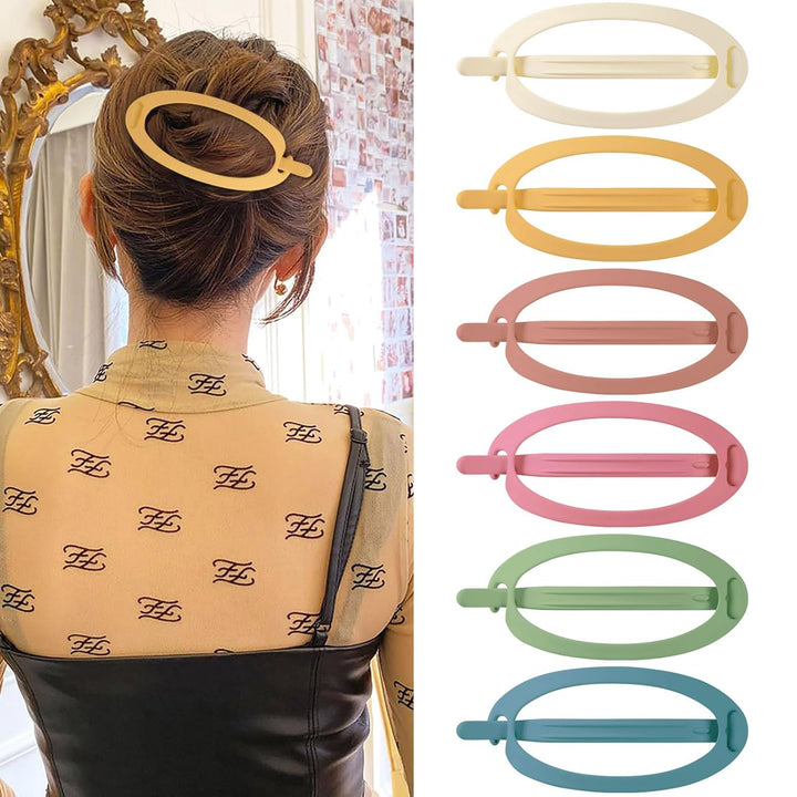 French Concord Hair Clips - 6Pcs Side Slide Volume Clips for Women Girls, Strong Hold No Slip Grip, Thick or Thin Hair (Matte Finish, L:4.6 IN, W:1.97IN)