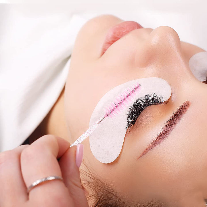 200Pcs Eyelash Extension Supplies Kit,Disposable Lash Spoolies Brushes Micro Swab Brushes Mascara Wand Lip Brushes for Eyelash Extension Tattoo Lipstick Applicator (Crystal Pink)