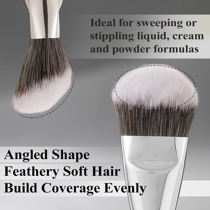 Blush Brush, Angled Contoured for Flawless Face Foundation Liquid Cream Cheek Makeup Multitask 202