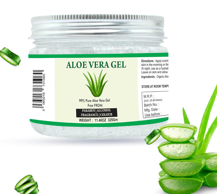 Aloe Vera Gel | 100% Pure Natural Aloe Gel | for Moisturizing Face Skin & Hair Care,Durable Moisturizing Hydrating Soothing | Non-Sticky (11.46 Oz)