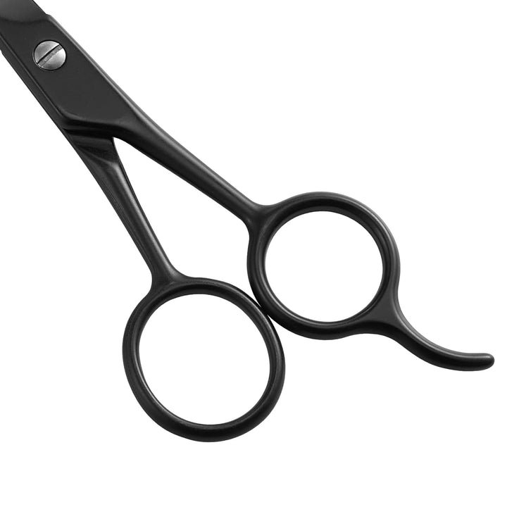 Professional Mustache and Beard Scissors: Small Sharp Stainless Steel Beard Shears for Men Personal Care Precision Trimming Mustache, Facial Hair, Eyebrow, 5.5 Inch (Black)