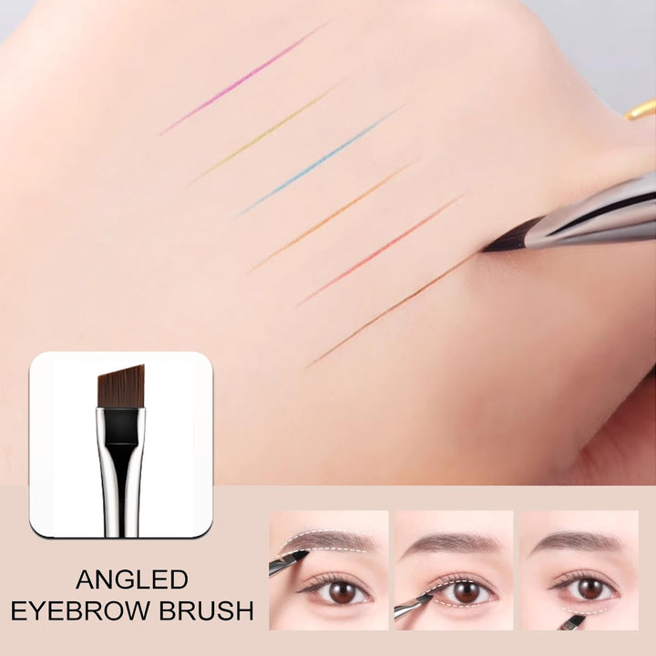 Eyebrow Brush Spoolie Professional Double-Ended Angled Eye Brow Brush for Lining and Shaping Brows or Lashes (Black)