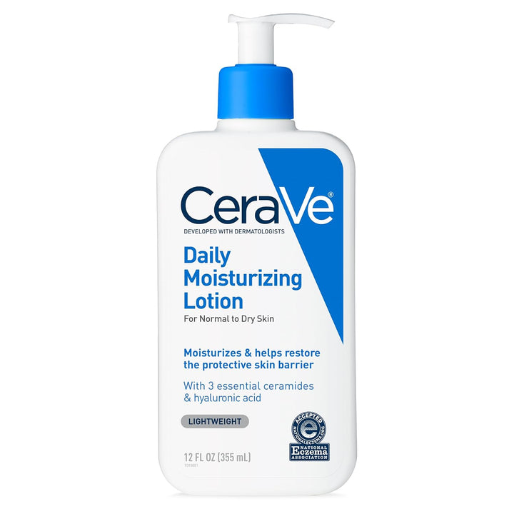 Daily Moisturizing Lotion for Dry Skin, Body Lotion & Face Moisturizer with Hyaluronic Acid and Ceramides, Daily Moisturizer, Fragrance Free, Oil-Free, 19 Ounce