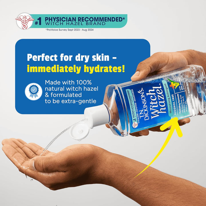 Witch Hazel Alcohol Free Moisturizing Astringent | 100% Natural Witch Hazel | Calms, Nourishes, Hydrates Skin | for Face & Body | 16 Fl Oz