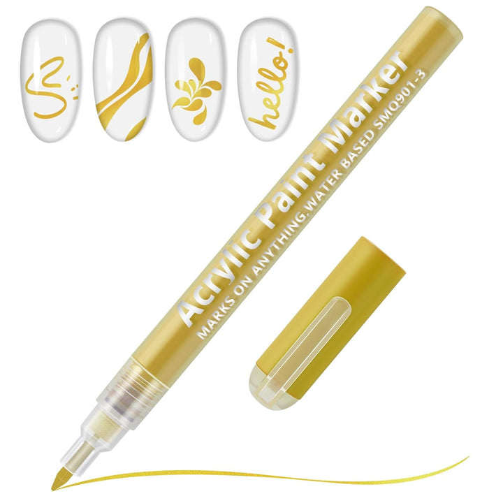 12 Colors Nail Art Pens Set, 3D 0.7MM Nail Polish Pens Quick-Drying Nail Art Acrylic Paint Nail Point Dotting Liner Pen Tools for Home & Salon Nail DIY