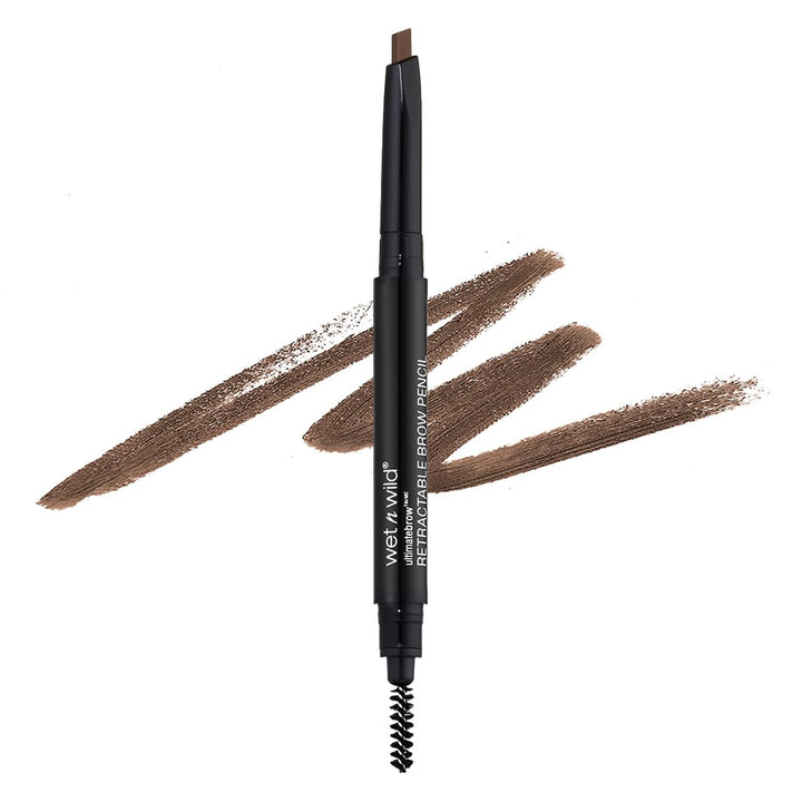 Ultimate Eyebrow Retractable Definer Pencil, Medium Brown, Dual-Sided Brow Brush, Fine Tip, Shapes, Defines, Fills Brow Makeup