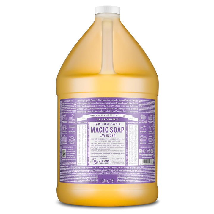 ’S Pure-Castile Magic Liquid Soap - Made with Regenerative Organic Certified Oils - 18-In-1 Uses for Face, Body, Hand, Hair- Gentle on Sensitive Skin - All Natural Body Wash- Lavender, 32Oz