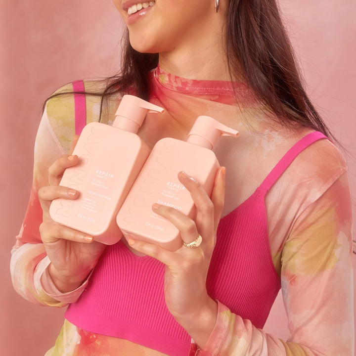 Repair Shampoo and Conditioner Set (12 Oz) for Dry to Damaged Hair Made with Keratin, Coconut Oil, Shea Butter, and Vitamin E