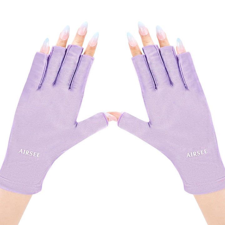 UV Gloves for Nail Lamp,Professional UPF50+ UV Protection Gloves for Manicures Nail Art,Fingerless Gloves That Shield Skin from the Sun and Nail Lamp (Black)
