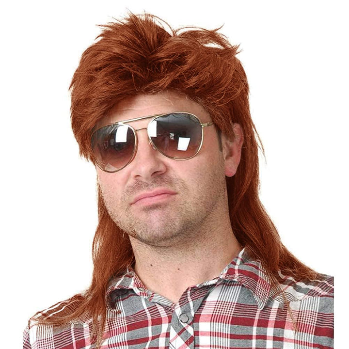 Mullet Wigs for Men 80S Costumes Fancy Party Accessory Cosplay Halloween Wig (Light Brown)