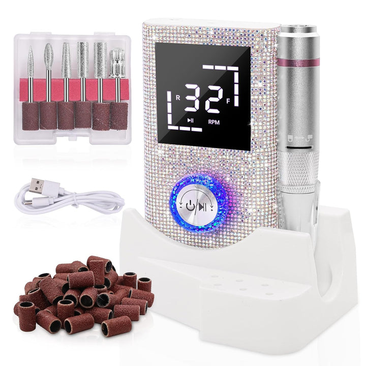 21Pcs Nail Drill Bits Sets, 3/32 Inch Cuticle Electric Nail File and Ceramic Acrylic Gel Nail Bit Kit, Acrylic Nail Art Tools, Carbide Remover Bits for Manicure Pedicure, Home Salon