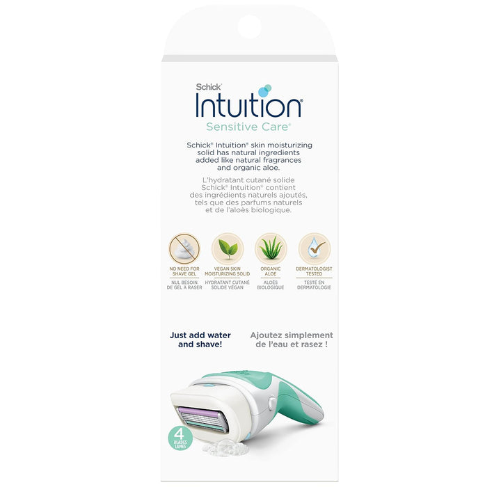 Razors for Women with Sensitive Skin | 1 Razor & 2  Razor Blades Refill with Organic Aloe