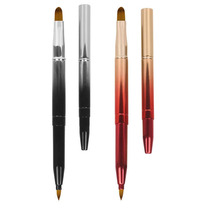 [2 Pack] Lip Brush for Lipstick, Retractable Lip Brushes, Dual-Ended Makeup Brush for Lipstick Lip Gloss, Include Lid