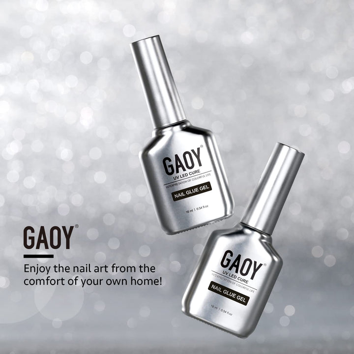 2Pcs 16Ml Gel Nail Glue for Acrylic Nails Tips, 2 in 1 Nail Glue and Base Coat, UV Light Cure