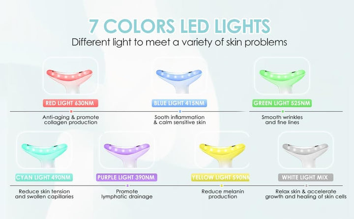 Face Massager -7 Color Red-Light-Therapy for Face and Neck for Wrinkles, Double Chin, Vibrating Facial Massager with Thermals (Pink)