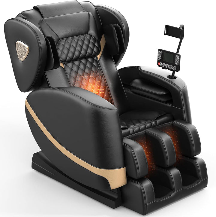 2025 Massage Chair Full Body, Zero Gravity Massage Chair with 10 Fix Rollers, Heating, Foot Massage, Auto Modes, Bluetooth Speaker, Touch Screen Controller (Upgraded Version)
