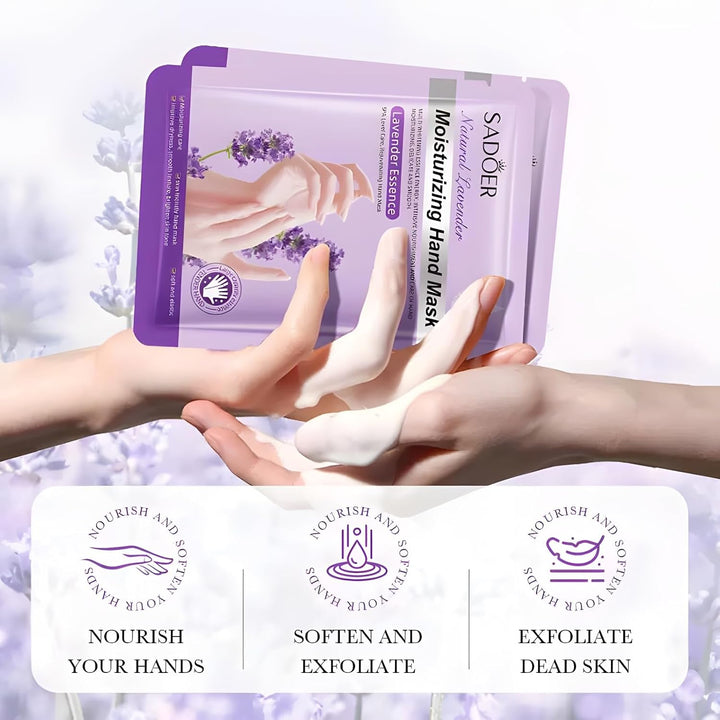 6 Pairs of Hand Masks Moisturizing Glove, Hydrating Hand Masks for Dry Peeling Hands, Exfoliating Collagen Gloves for Smooth Hands (Lavender)