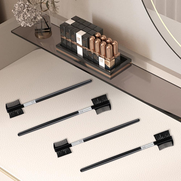 4 PCS Eyebrow Brush and Comb,Makeup Eyelash Comb,Portable Spoolie Brushes for Eyelashes Extension