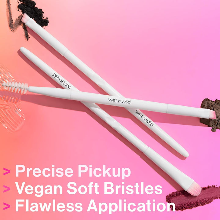 Eyebrow and Liner Brush, Dual-Ended Angled Bristles with Ergonomic Handle for Comfortable Precision Control