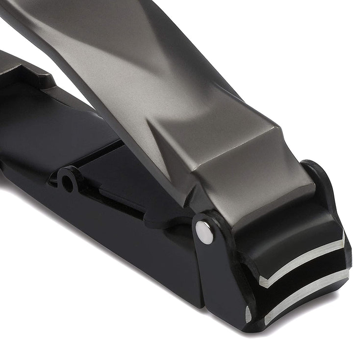 Nail Clippers for Men with Catcher -  Heavy Duty Razor-Sharp Self-Collecting Nail Cutter, Ergonomic Lever for Fingernails & Toenails, Ideal Gift for Men & Grooming Gifts Includes Ziplock Pouch