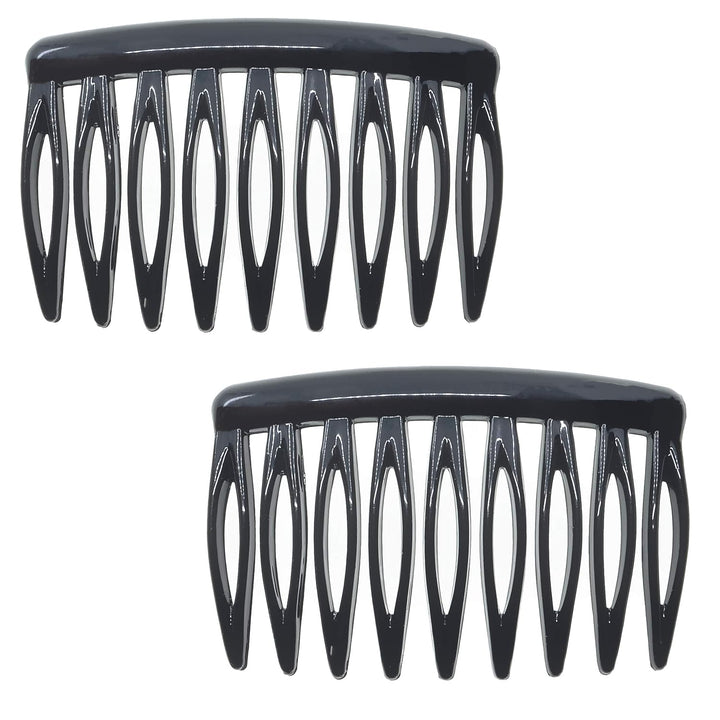 Paris AD825/2 French Hair Side Comb, Small, Curved Tortoise Shell French Twist Hair Combs Decorative, Strong Hold Hair Clips for Women Bun Chignon Up-Do Girls Hair Accessories, Made in France