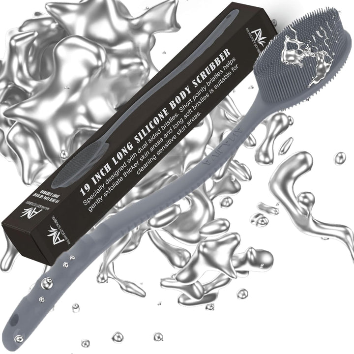 Silicone Body Scrubber – Gentle Shower Brush & Loofah Alternative- Food Grade & Lab Tested – Fast-Drying, Hygienic, Bpa-Free Silicone Body Gentle Exfoliator (Lavender, Massage)