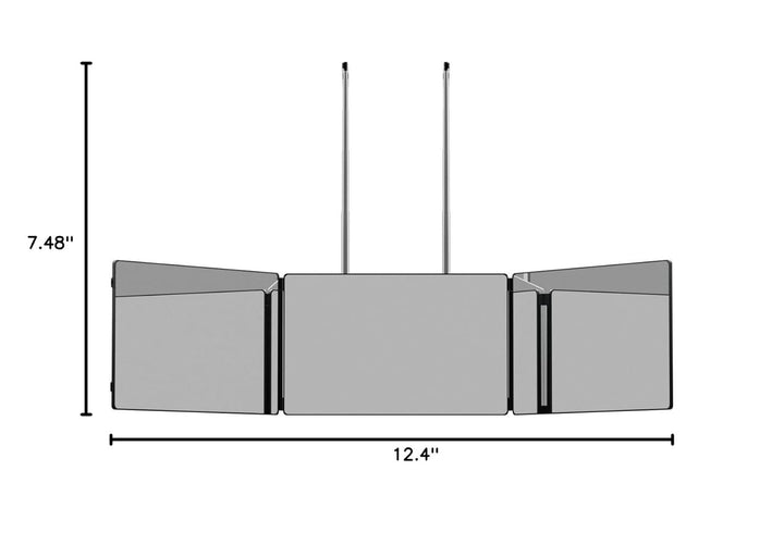 360 Viewing Angle Self Hair Cutting Mirror, Clear Anti-Fog HD Glass (Black without LED without Accessories)