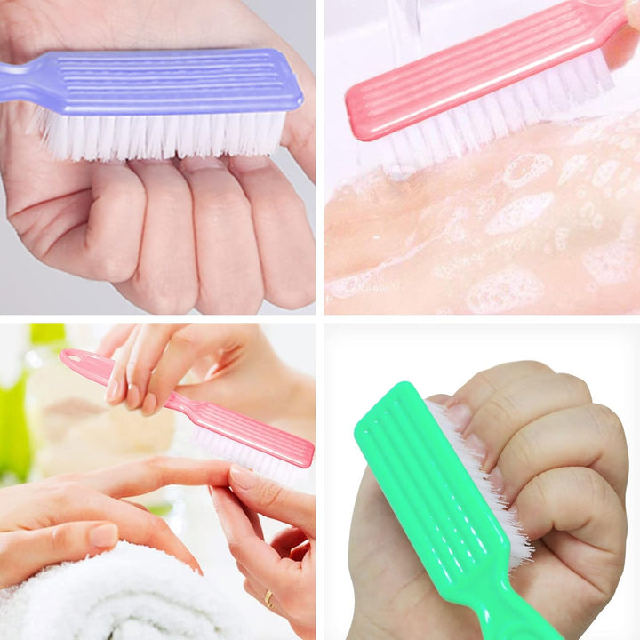 6 Pack Nail Brush for Cleaning Fingernails, Nail Brush Handle Grip Brush for Nail and Toenail Foot, Nail Dust Brush Manicure Pedicure Tools Scrubbing Brush Women Men Home Salon (Macaron)