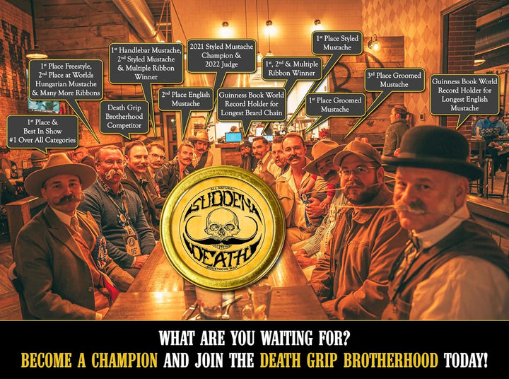 Mustache Wax Strong Hold Grooming for Men | Sudden Death Moustache & Beard Wax 1Oz Tin | Perfect for Handlebar Mustaches by  | No Heat Source Required