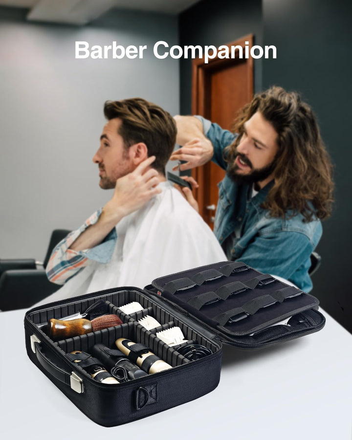 Large Barber Case, Barber Bags for Clippers and Supplies, Travel Hair Clipper Case, Clipper and Trimmer Cases, Barbers Accessories for Wahl 5Star/Hatteker/Oneisal/Andis Grooming Kits
