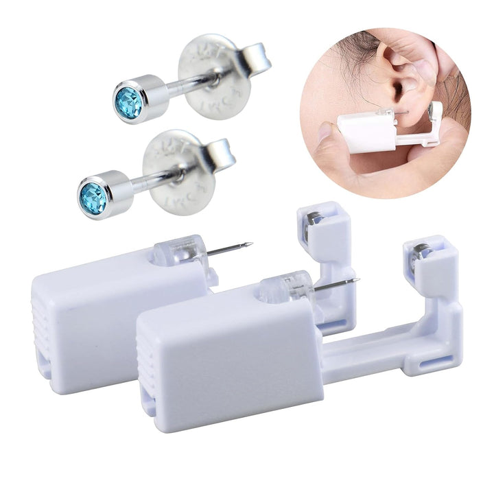 2 Pack Disposable Ear Piercer Safe Piercing Ear at Home Self Use Ear Piercing Gun Kit for Girl Women with Sterilized Ear Stud（205#）