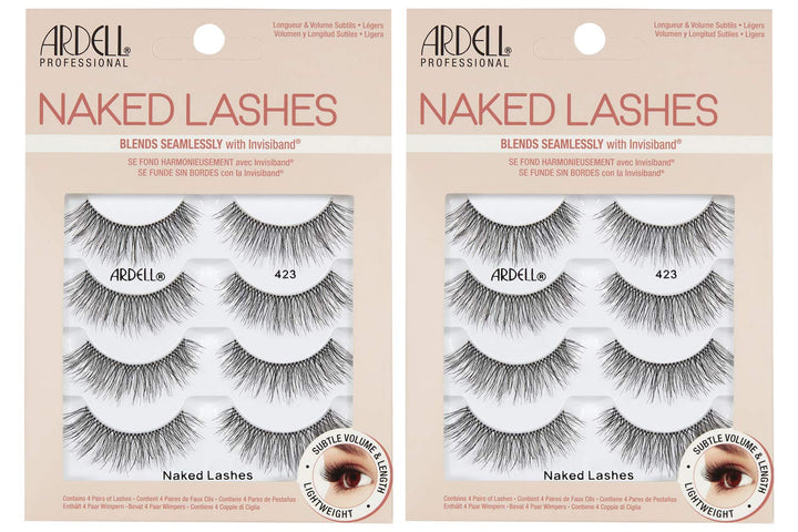 Naked Lashes 420 Multipack, Lightweight Natural Look, Invisiband for Comfort, Perfect for Everyday Wear, 4-Pairs, 1-Pack