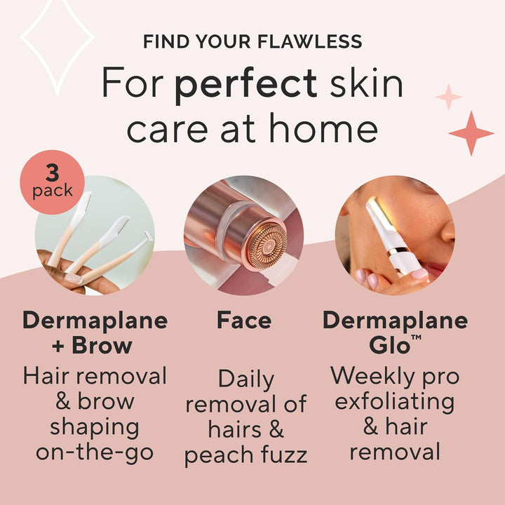 Dermaplane Facial Exfoliator and Hair Remover, Facial Hair Removal for Women, 6 Count