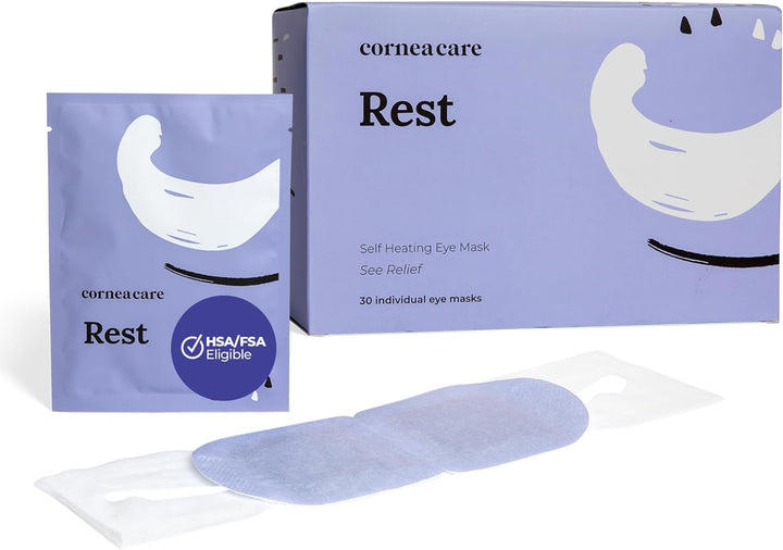 Rest: Self Heating Warm Compress for Dry Eyes | Heated Eye Mask for Fast Relief | No Microwave or Washcloth Needed | Travel Ready | 30 Count