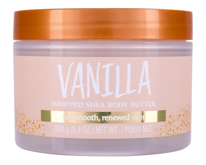 Whipped Shea Body Butter - Vanilla - 8.4 Oz - Lightweight, Long-Lasting, Hydrating Moisturizer - Made with Shea Butter