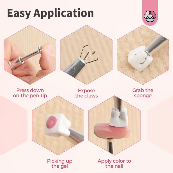 100PCS Nail Sponges for Ombre: Nail Art Sponges with Storage Box Grabbing Pen Ombre Nail Sponge Gradient Nail Tools Aura Nails Ombre Nail Brush Accessories Supplies Home DIY Nail Art Salon