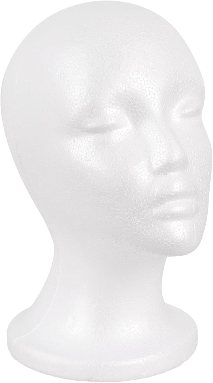 Wig Stand, Mannequin Head Foam Display for Masks Hats DIY Decoration Wig Head (White)