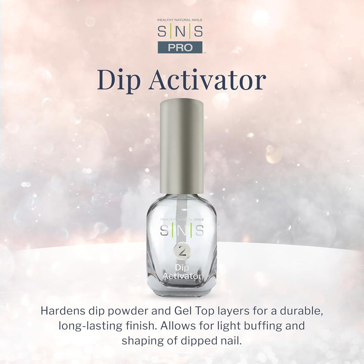 SNS Nail Polish Dip Activator - Gel Base Dip Powder Activator Hardens Nail Polish Top Layers - Seals & Protects Dip Powder Manicure for a Long-Lasting & Fast-Drying Durable Finish, 0.34 Oz