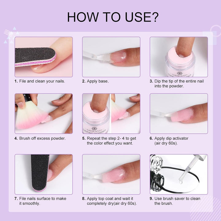 Dip Powder Liquid Set: 20 Ml Ultimate Nail Dip System Essentials Liquid Large Capacity Dipping Base Activator Top Coat Brush Saver No Curing Needed for DIY Home Manicure