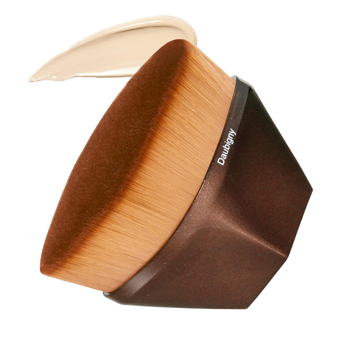 Foundation Makeup Brush Flat Top Kabuki Hexagon Face Blush Liquid Powder Foundation Brush for Blending Liquid, Cream or Flawless Powder Cosmetics with Bonus Protective Case (Black)