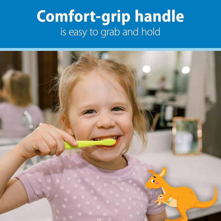 Infant-To-Toddler Toothbrush Set, Soft & Gentle Manual Toothbrushes for Baby, Green/Dark Blue/Ecru/Blue, BPA Free, 0-3 Years – 4-Pack