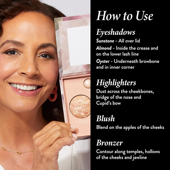 the Best of the Best Baked Palette - Full Size - Includes Bronzer, Blush, 2 Highlighters and 3 Eyeshadows - Travel-Friendly