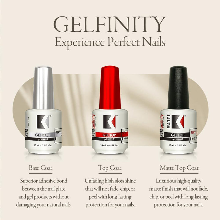 Gelfinity - Soak off Gel - Top Coat Glossy Finish (No-Wipe) 0.5 Fl Oz