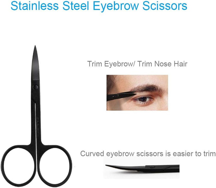 Eyebrow Razor, 5-In-1 Eyebrow Kit, Professional Eyebrow Grooming Set, Eyebrow Trimmer Set for Women and Men, Including Brow Razors Trimmer, Brush, Eyebrow Scissors, Slant Tweezers